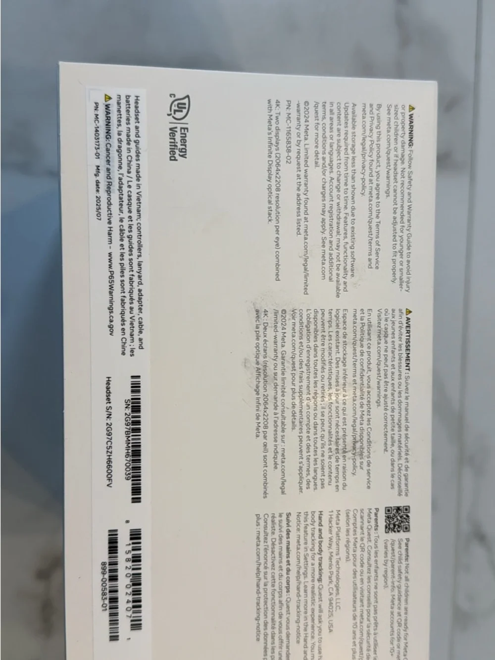 Meta Quest 3 Standalone VR Headset - White